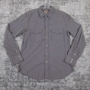 Gap Jeans Pearl Snap Shirt Men's Medium Gray 1969 Long Sleeve Western Y2K